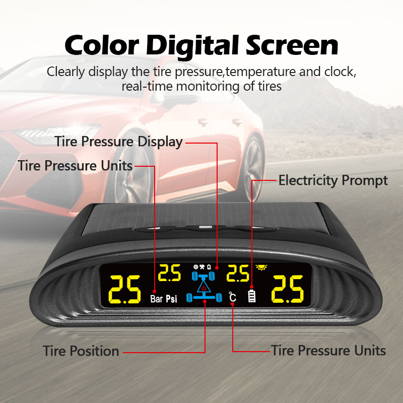 Universal TPMS Tire Pressure Monitoring System With 4 External Tire Pressure Sensors