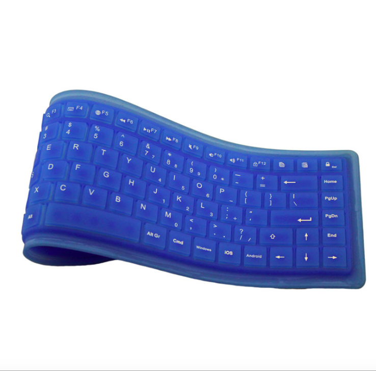 Flexible and Foldable Waterproof OEM Language  Silicone Wireless Keyboard