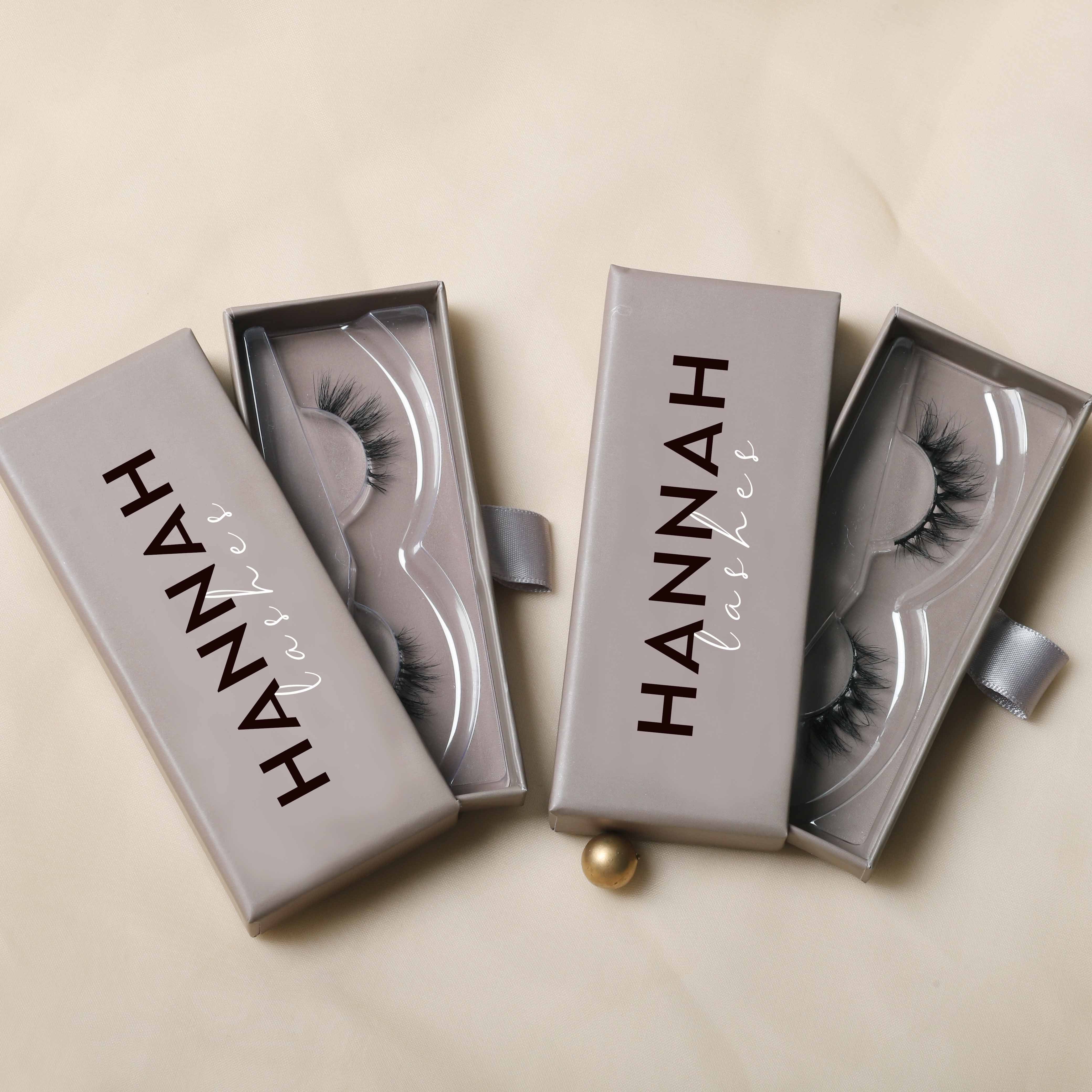 customized nude beige brown packaging boxes 8mm short small 3D natural mink half lashes wispy cat eye corner half eyelashes