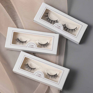 customized nude beige brown packaging boxes 8mm short small 3D natural mink half lashes wispy cat eye corner half eyelashes