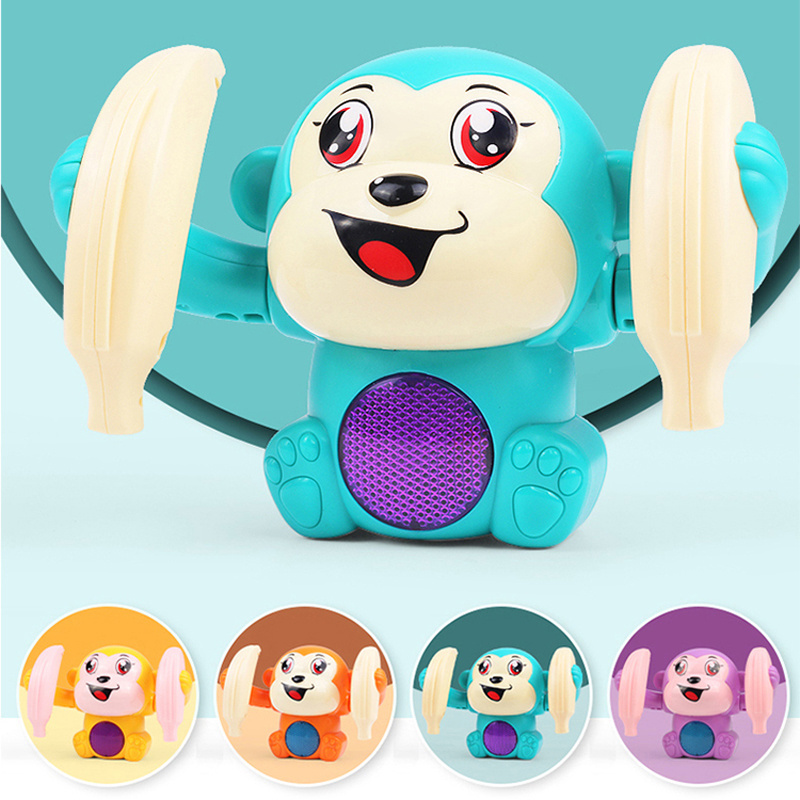 New Crazy Selling Electronic Toys Dancing Robot With Light and Sound Electric Rolling Monkey Toy