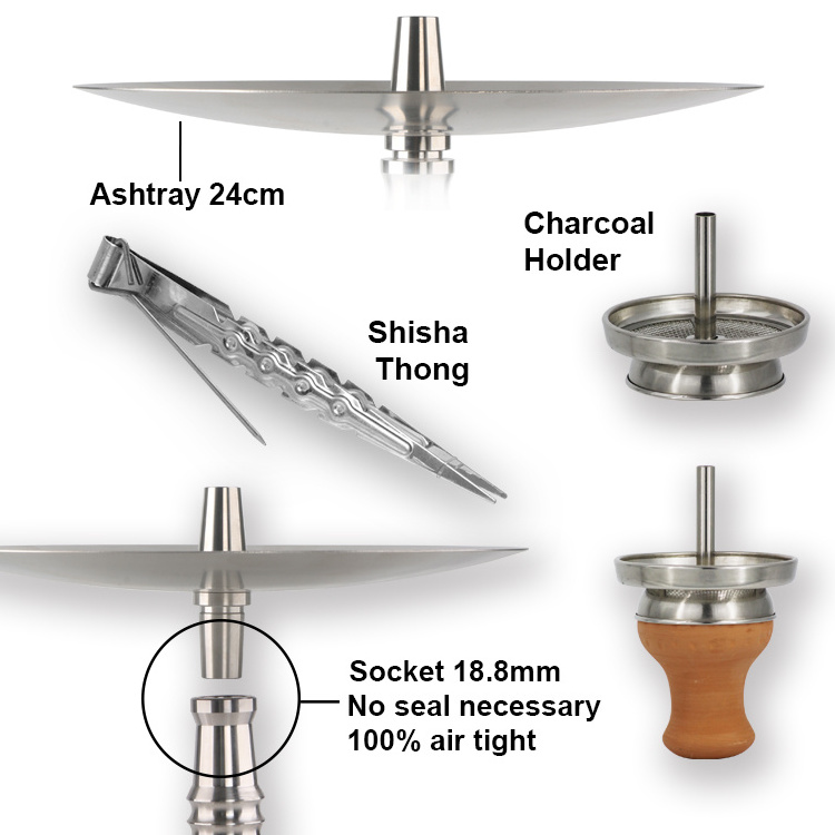 High  quality Stainless steel Large Size shisha Hookah DIY Wholesale  Germany