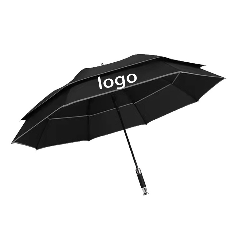 Double Layer 62 Inch And 68 Inch Large Size Custom Printed Golf Umbrella With Custom Logo For Promotion