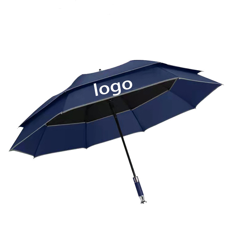 Double Layer 62 Inch And 68 Inch Large Size Custom Printed Golf Umbrella With Custom Logo For Promotion