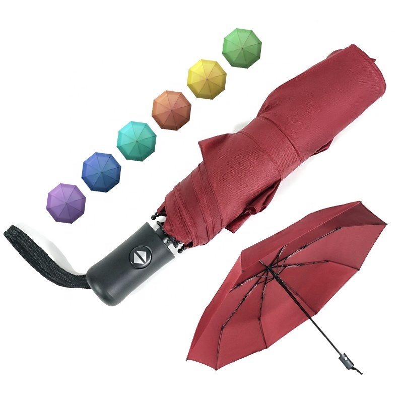 Fully Automatic Personalized Custom Logo Advertising Umbrella Rain or Shine Vinyl Folding umbrella with Logo