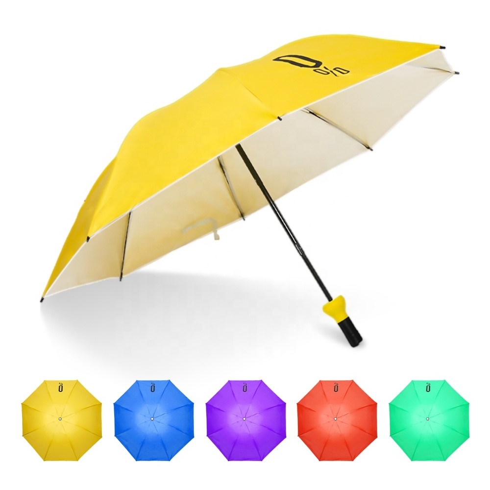 High Quality Travel Foldable Compact Paraguas Auto 3 Folding Umbrella Automatic with Logo Printing