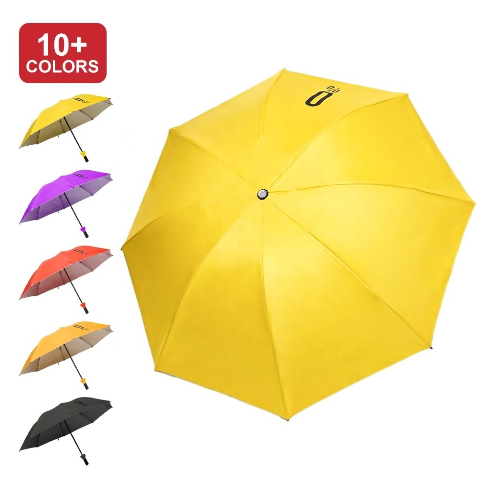 High Quality Travel Foldable Compact Paraguas Auto 3 Folding Umbrella Automatic with Logo Printing