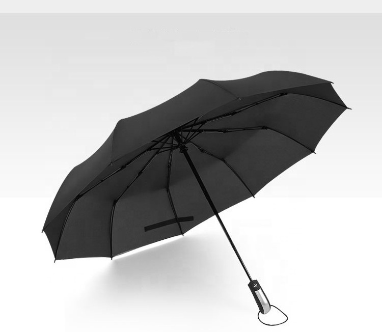 Three Fold Fully Automatic Sunny Umbrella Business Umbrella Retro Clear Umbrella with Custom Logo