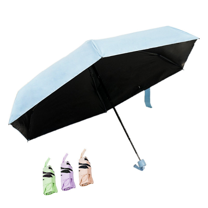 Wholesale Babyblue Windproof Foldable Rain Umbrella Anti UV  Parasols with logo printing