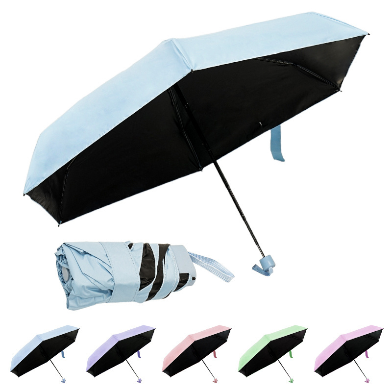 Wholesale Babyblue Windproof Foldable Rain Umbrella Anti UV  Parasols with logo printing