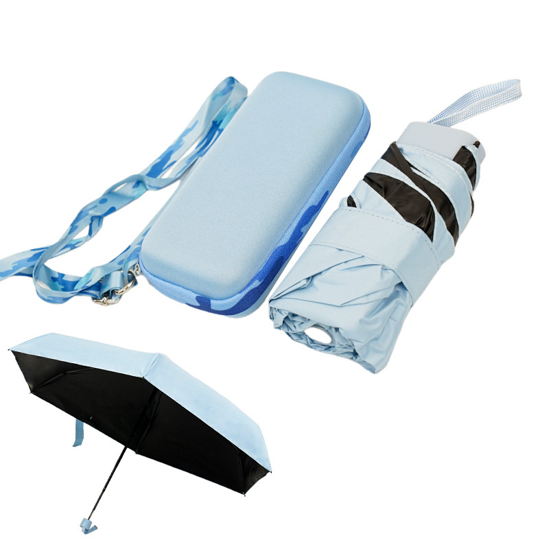 Wholesale Babyblue Windproof Foldable Rain Umbrella Anti UV  Parasols with logo printing