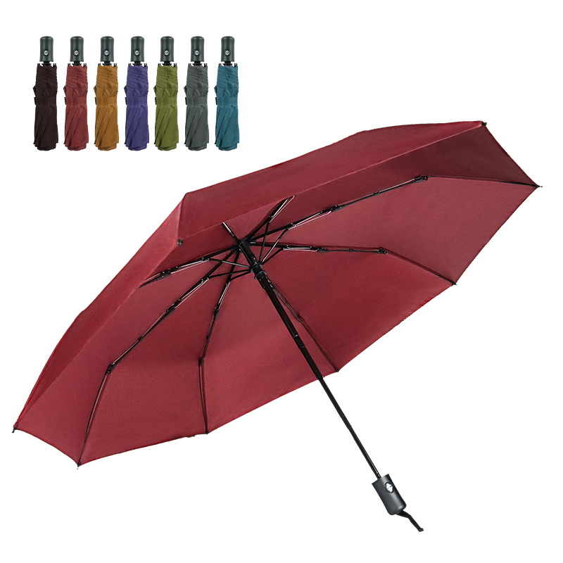 Fully Automatic Customized Logo Umbrellas Personalized Gift Advertising Red Umbrella For The Raining