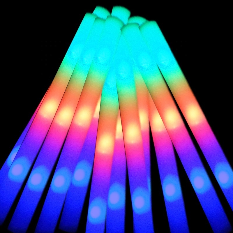 Colorful Bar Light Multi Color White Flashing  Bulk Custom Glow In Dark Logo 48Cm Led Foam Stick Led Foam Stick