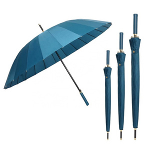 Wholesale Glass Fiber Automatic16K Custom Cane Large Luxury Double Layer Golf Umbrella With Logo Printing