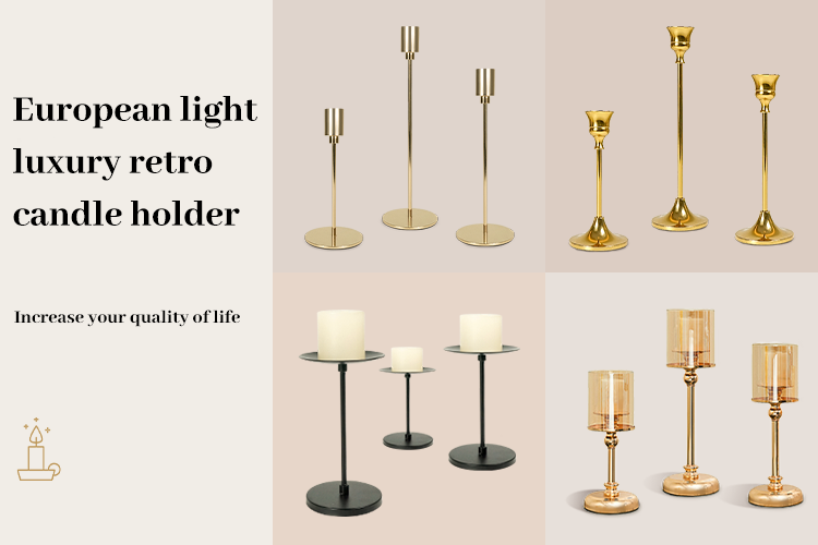 Home Decorative Design Taper Pillar Candle Holders Votive Gold Metal Candle Holder for Candle