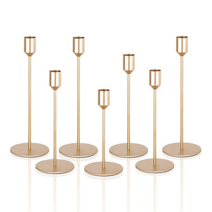 Home Decorative Design Taper Pillar Candle Holders Votive Gold Metal Candle Holder for Candle