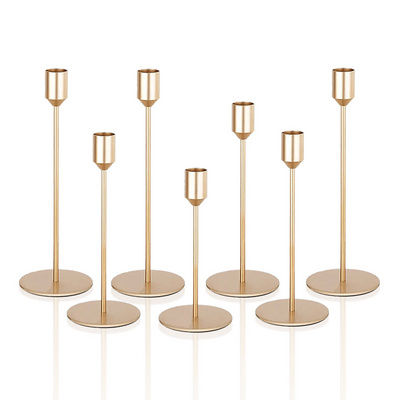 Home Decorative Design Taper Pillar Candle Holders Votive Gold Metal Candle Holder for Candle