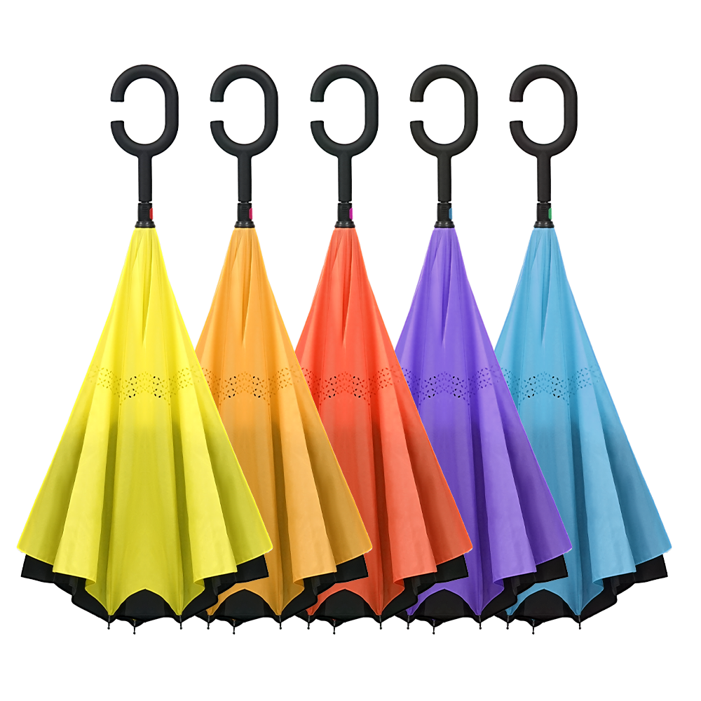 Hot Sales Straight Auto-open Button All-Season Umbrella with C handle and Logo for Children