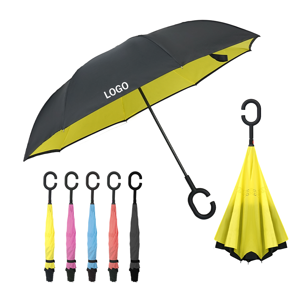 Hot Sales Straight Auto-open Button All-Season Umbrella with C handle and Logo for Children