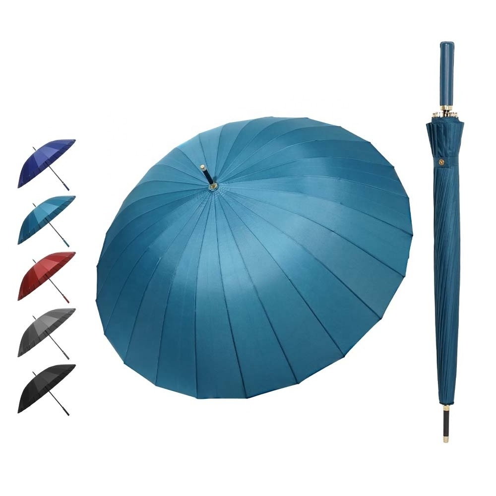 Wholesale Glass Fiber Automatic16K Custom Cane Large Luxury Double Layer Golf Umbrella With Logo Printing