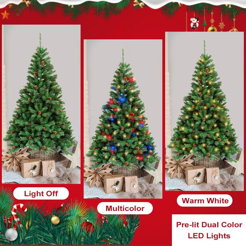 New Luxury Pvc Artificial Christmas Tree with Warm LED Light Automatic Tree Arbol De Navidad