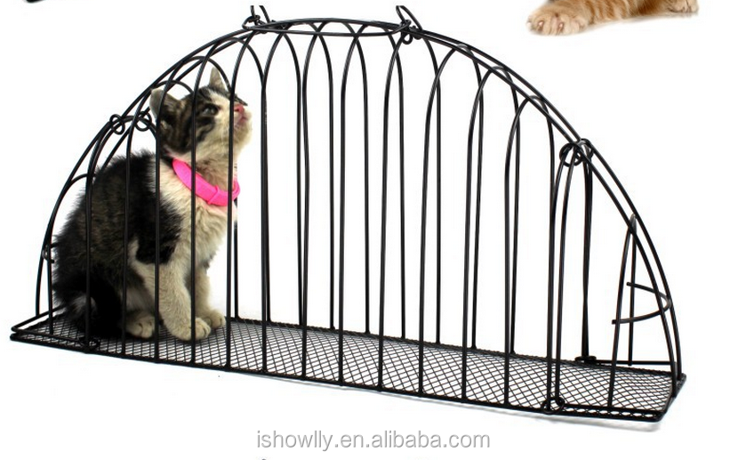 Black Iron Wire Dedicated Transport Bath Pets Cat Safe Gird Separation Cage