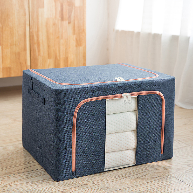 2024 Cotton Linen Factory Large Customized Logo Collapsible Foldable Fabric Storage Boxes For Clothes Toy Organizer