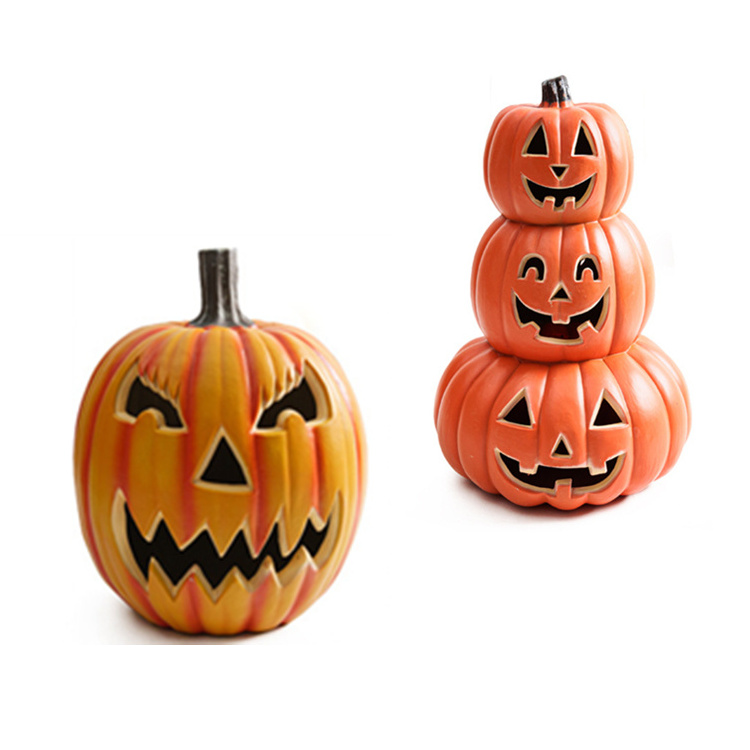 Autumn Harvest Halloween Plastic Battery Operated LED Light Pumpkin Decoration