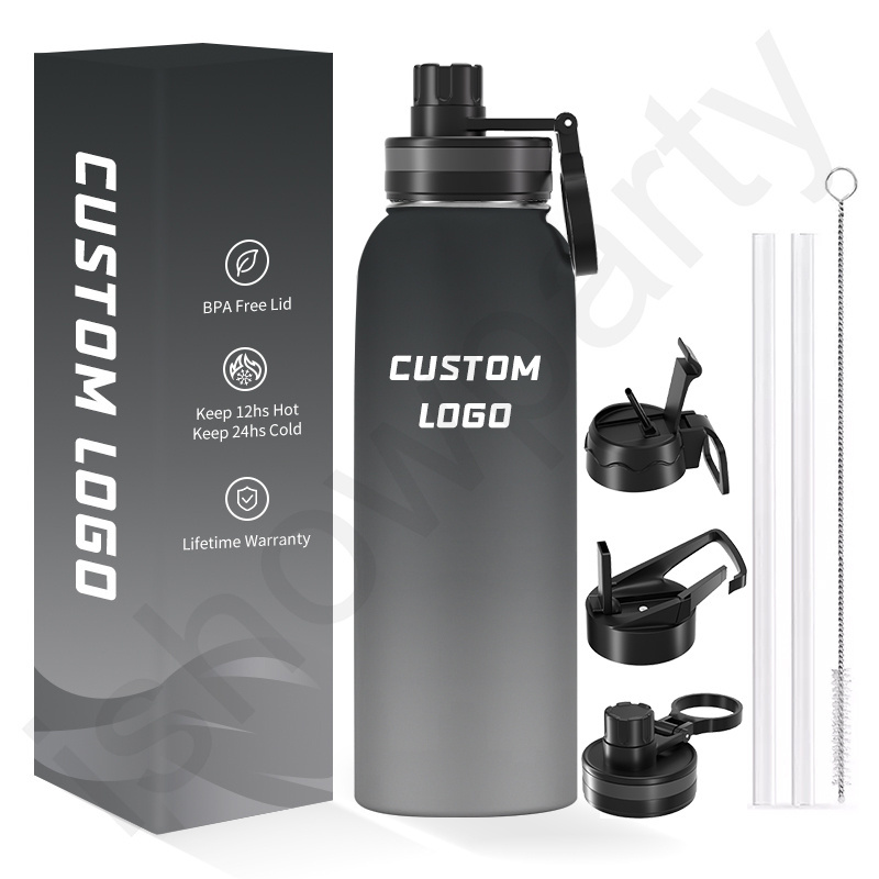 Customized Vaccum Insulated Wide Mouth Sports Water Bottle Flask Double Wall Stainless Steel Water Bottles