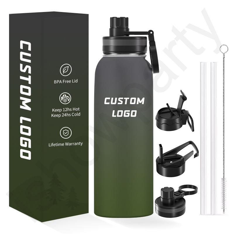 Customized Vaccum Insulated Wide Mouth Sports Water Bottle Flask Double Wall Stainless Steel Water Bottles