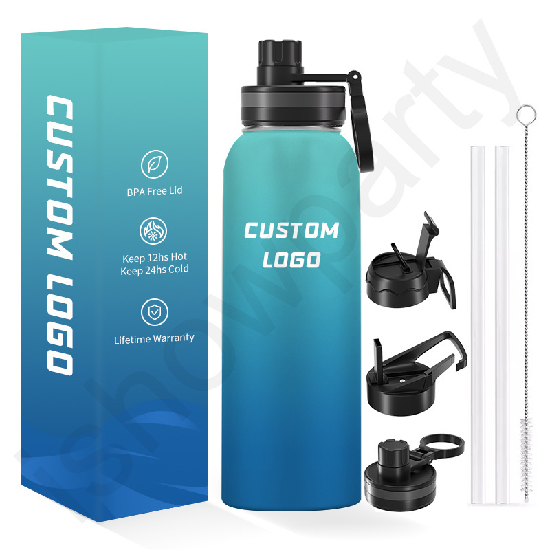 Customized Vaccum Insulated Wide Mouth Sports Water Bottle Flask Double Wall Stainless Steel Water Bottles