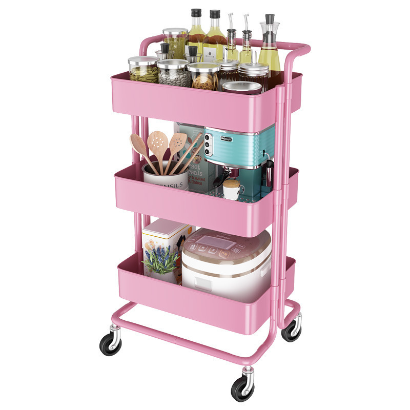 3/4 Tier Slim Storage Cart Mobile Shelving Unit Organizer Rolling Utility Cart Slide Out Storage Tower Kitchen Rack with Wheels