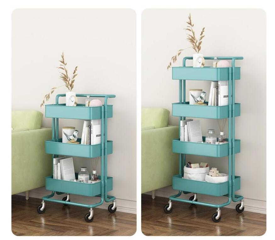 3/4 Tier Slim Storage Cart Mobile Shelving Unit Organizer Rolling Utility Cart Slide Out Storage Tower Kitchen Rack with Wheels