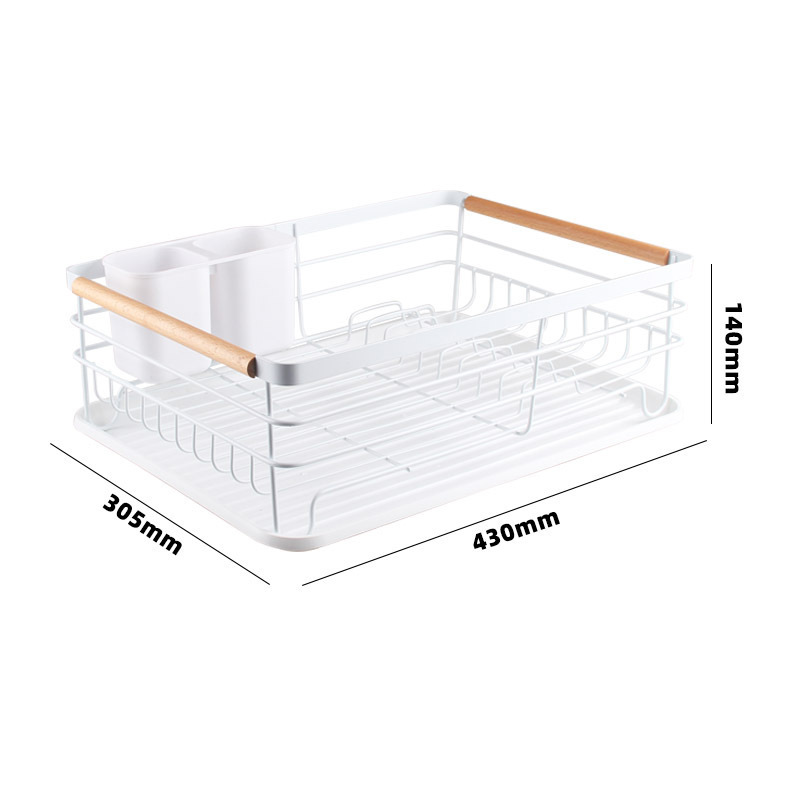 White Dish Drying Rack Organizer Small Plate Rack with Tray Compact Dish Drainer for Kitchen Counter Cabinet Kichen Dish Rack