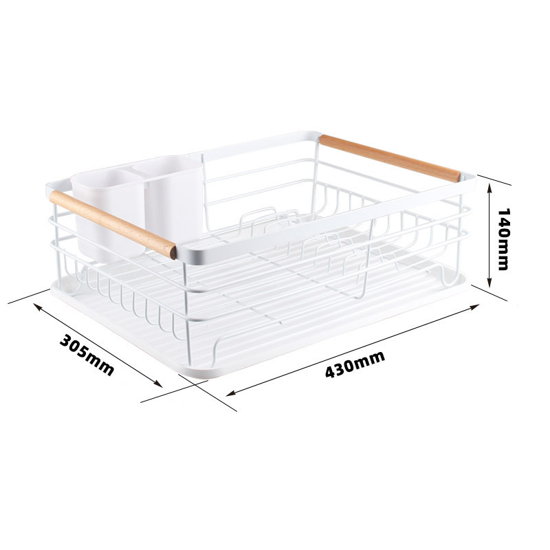 White Dish Drying Rack Organizer Small Plate Rack with Tray Compact Dish Drainer for Kitchen Counter Cabinet Kichen Dish Rack