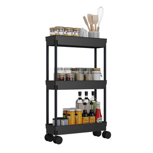 Spice Stand Rolling Cart on Wheels Kitchen Organizer Island with Storage Shelf 2-44 Tier Shelves Kitchen Rack with Wheels