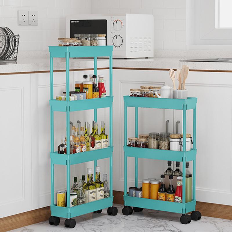 Spice Stand Rolling Cart on Wheels Kitchen Organizer Island with Storage Shelf 2-44 Tier Shelves Kitchen Rack with Wheels