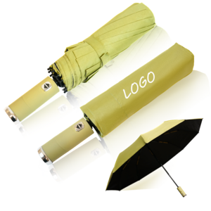 Custom Logo Straight Handle Automatic Windproof Rain Umbrellas Folding UV Sun Umbrella with LED Light