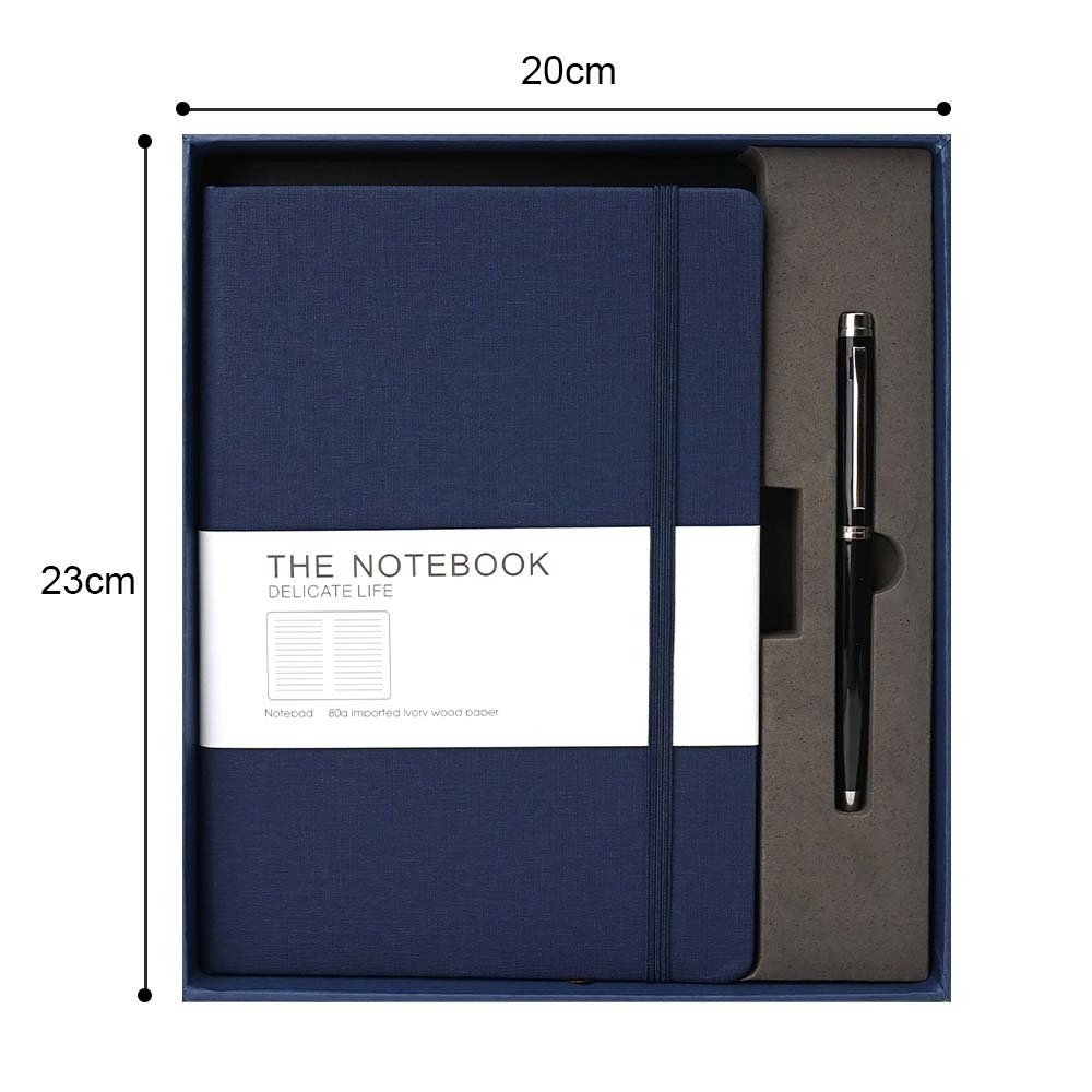 Customised Logo Business Stationery Notebook Planner Luxury Pu Leather Notebook And Pen Gift Set