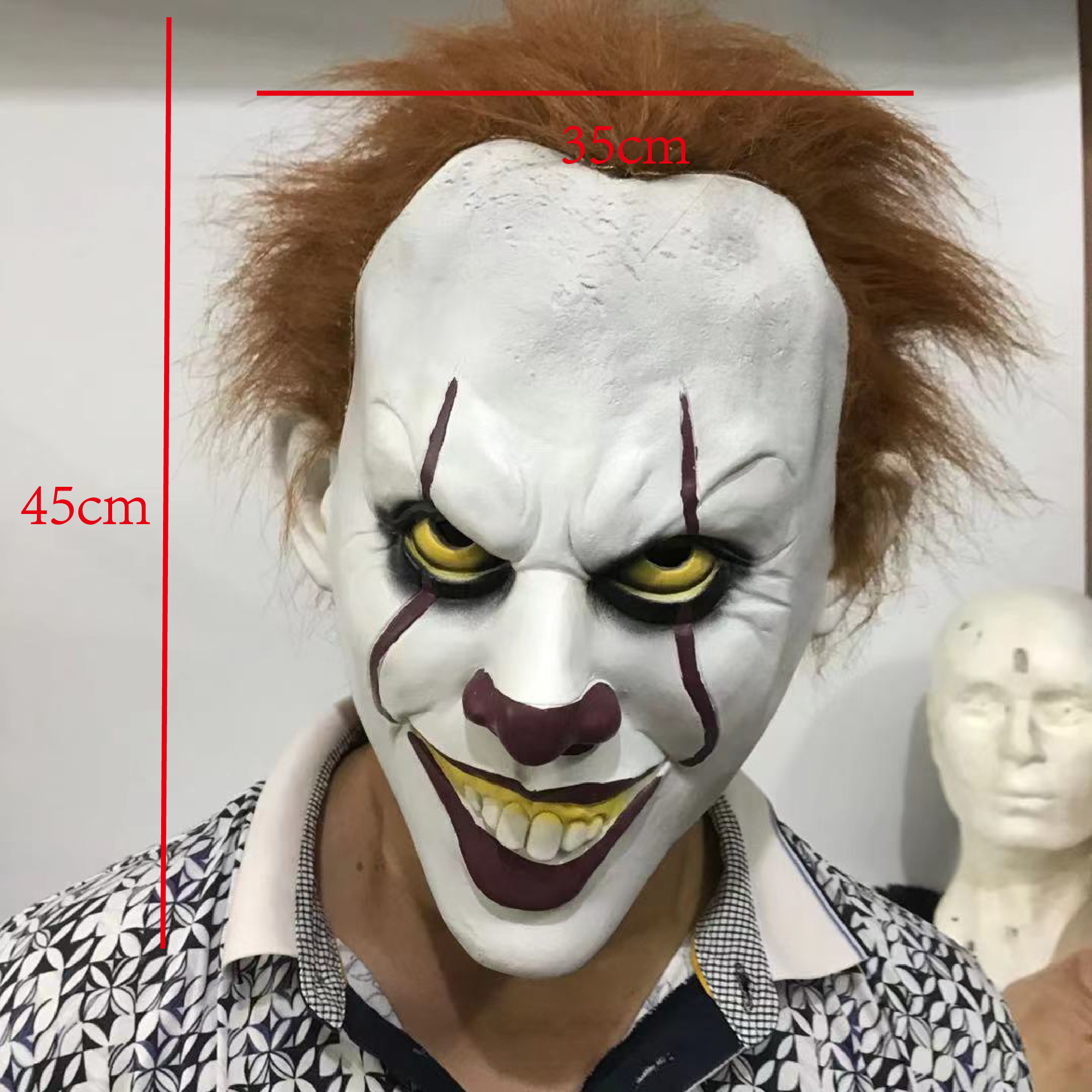 Halloween Props Customized Realistic Life Size Costume Scary Horror Party Full Head Latex Clown Cosplay Mask For Adult