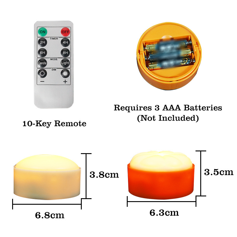 Lamp Set Pumpkin Interesting Artificial Elegant Battery Operated Light Flameless Set Led Candle For Halloween