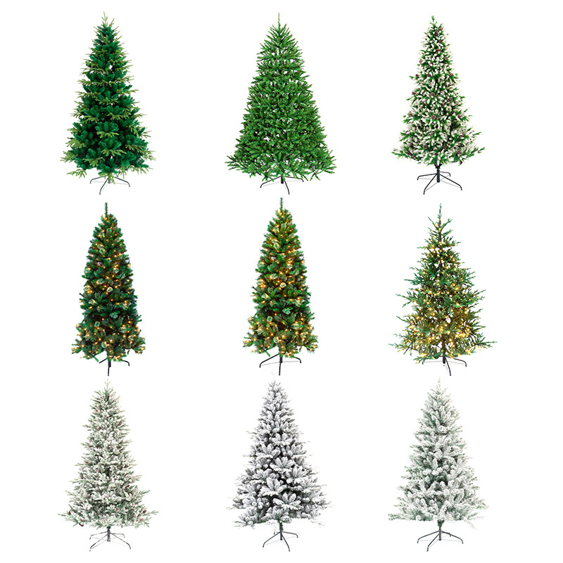 Wholesale Cheap Prices Basic Normal 1ft 2ft 3ft 4ft 5ft 6ft 7ft 8ft 9ft 10ft 12ft Green PVC Plastic Artificial Christmas Tree