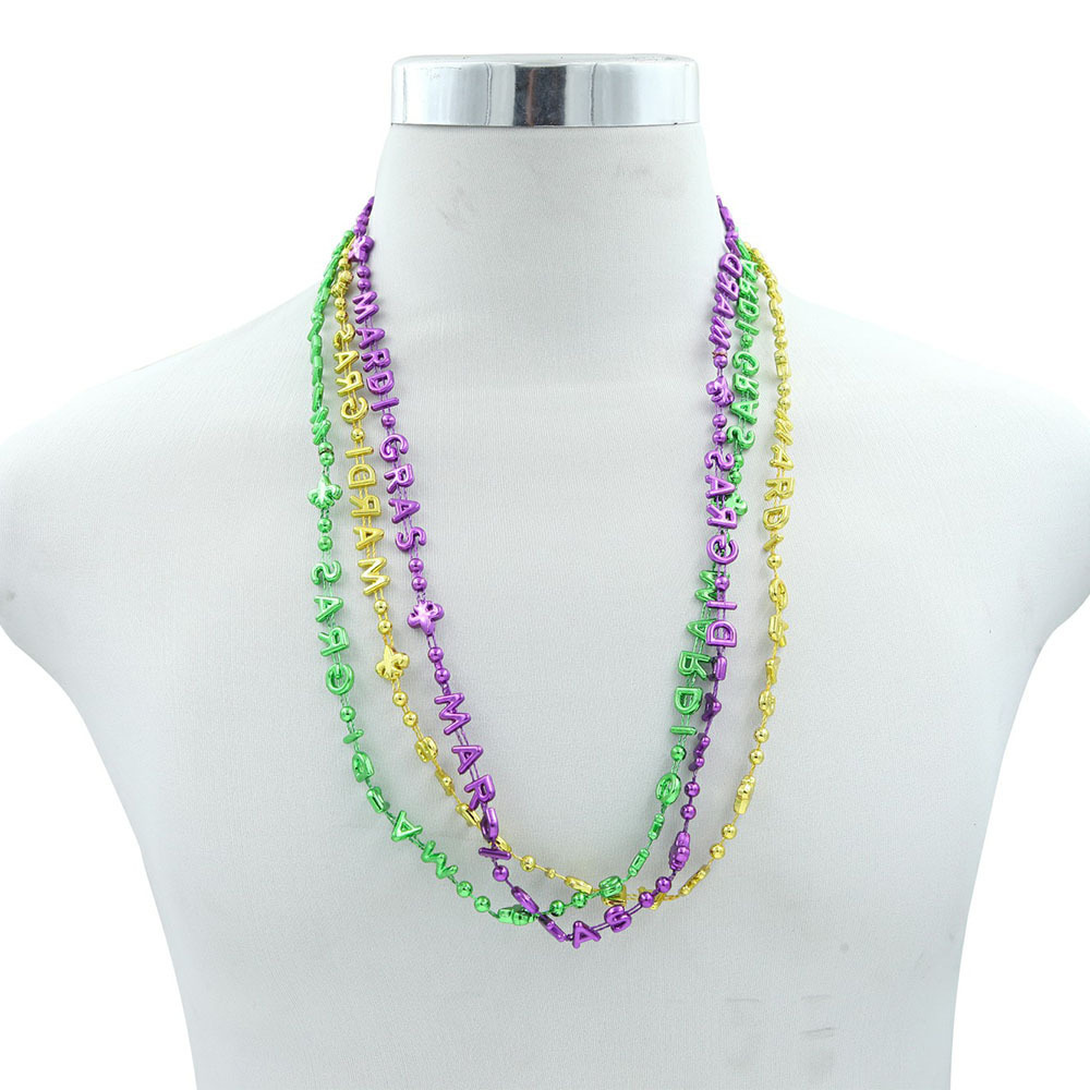 Jumbo Beads Mardi Gras Plastic Necklace Mardi Gras Beads