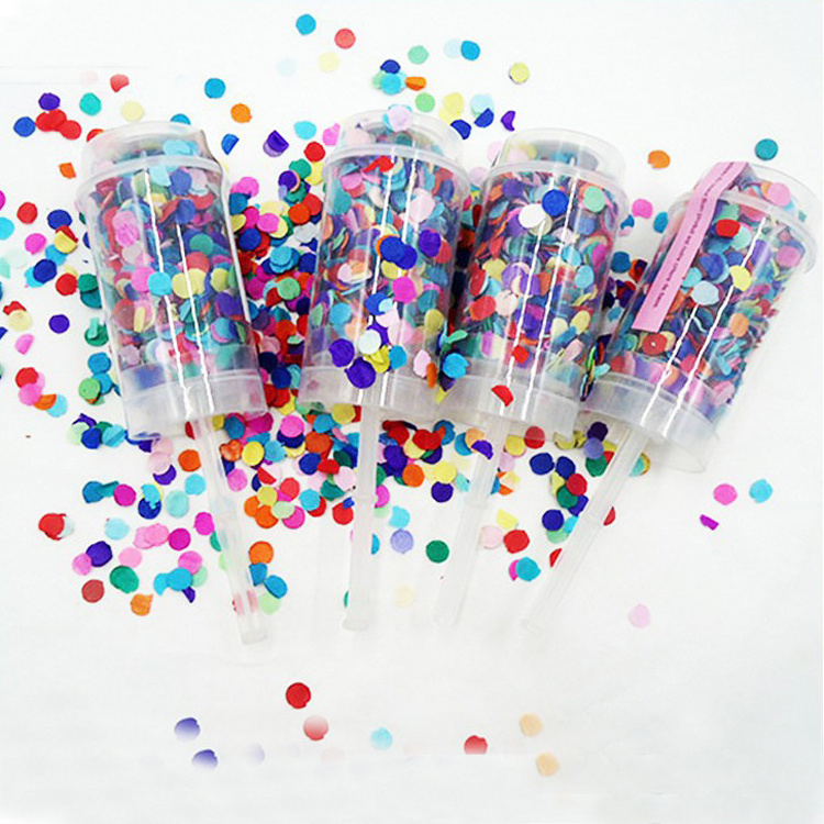 New Small Pink Paper Birthday Push Pop Confetti