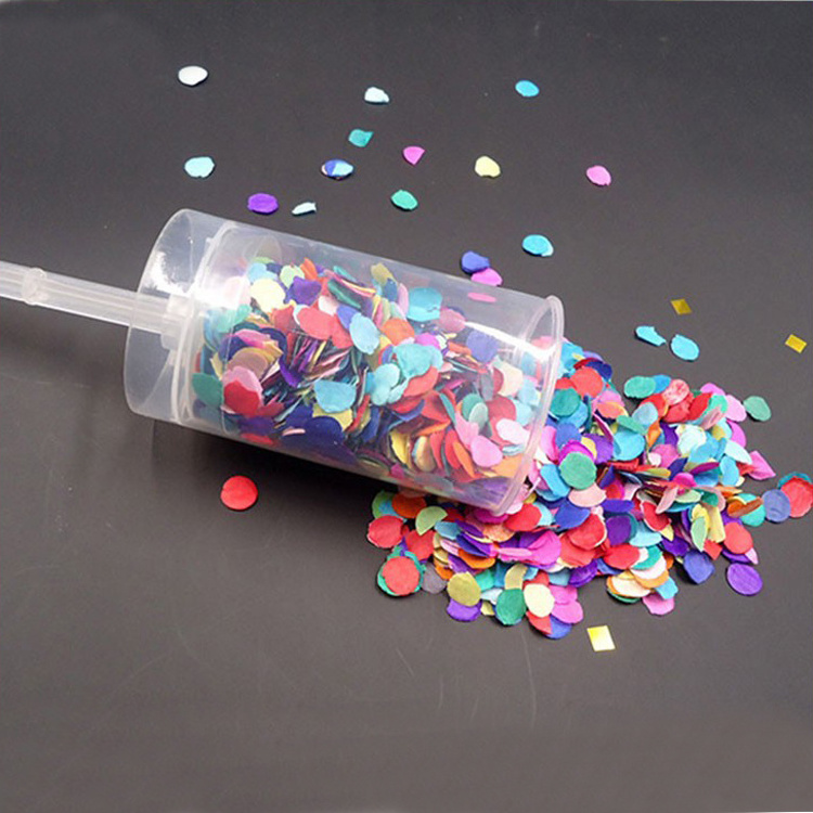 New Small Pink Paper Birthday Push Pop Confetti