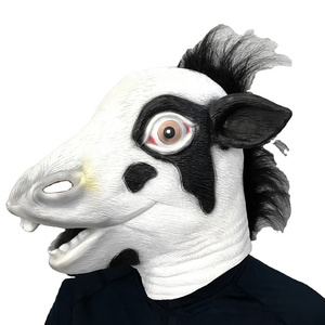 vivid--animal- cow print  boer goat emo custom party promotional latex mask for adult