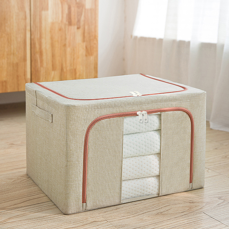 2024 Cotton Linen Factory Large Customized Logo Collapsible Foldable Fabric Storage Boxes For Clothes Toy Organizer