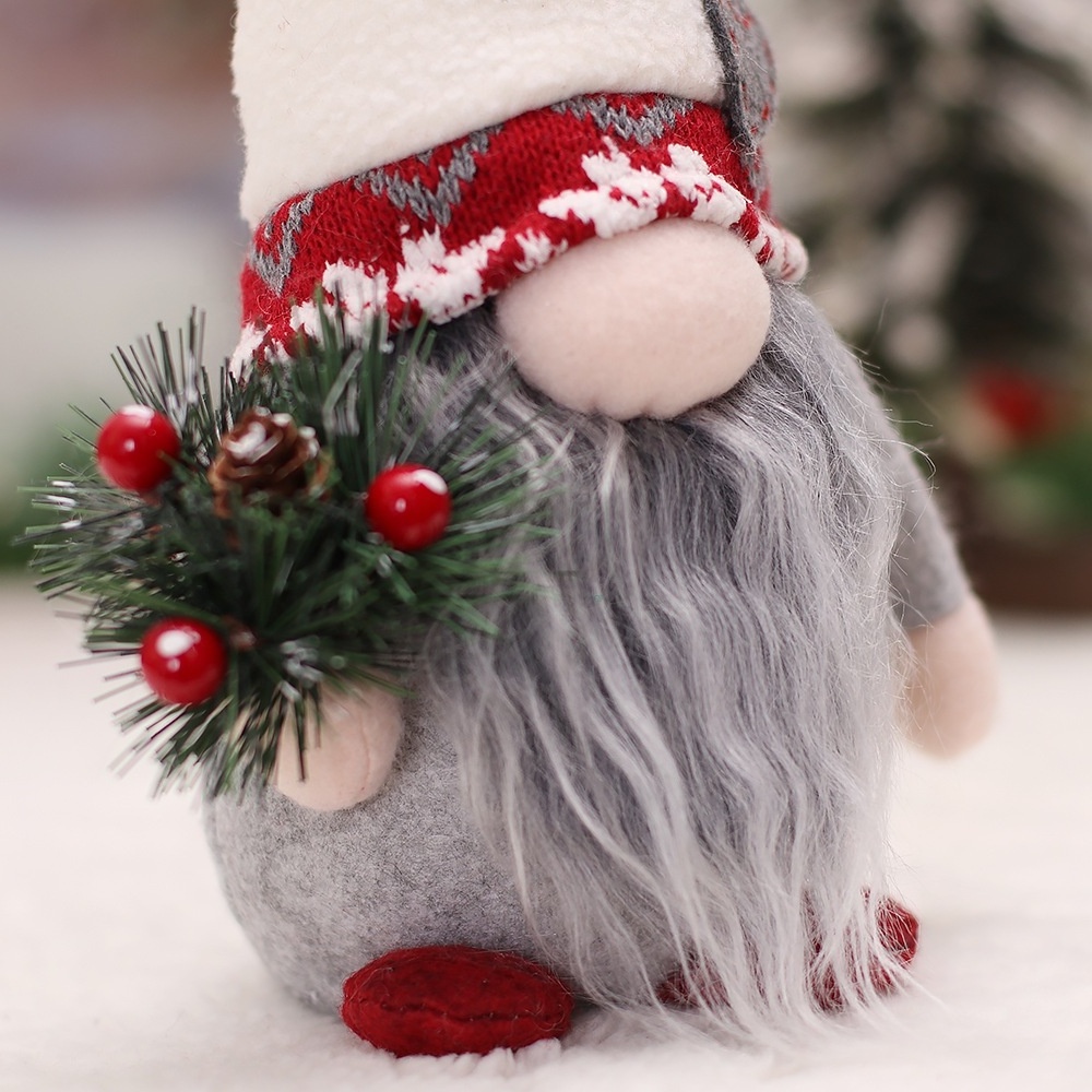 2023 New pattern xmas santa knitted hat elf christmas gnome couple doll decoration