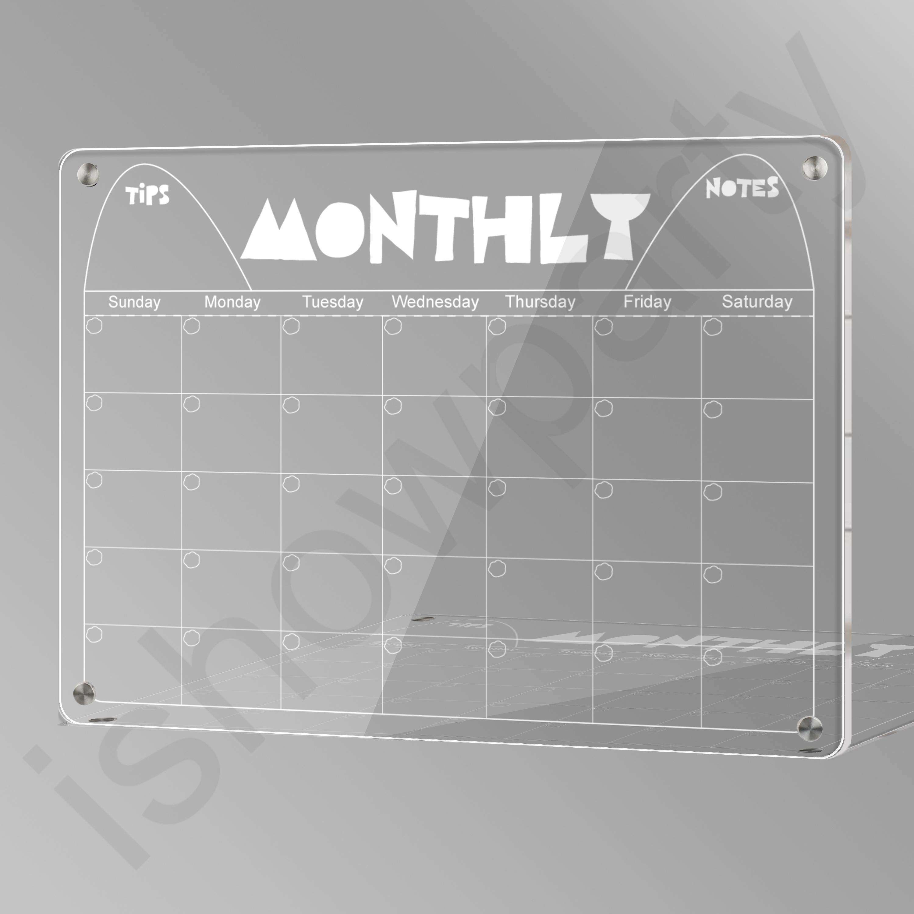 Top Quality Fridge Magnetic Monthly Weekly Daily Calendar Clear Acrylic Dry Erase Interact Whiteboard