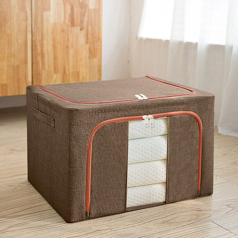 2024 Cotton Linen Factory Large Customized Logo Collapsible Foldable Fabric Storage Boxes For Clothes Toy Organizer